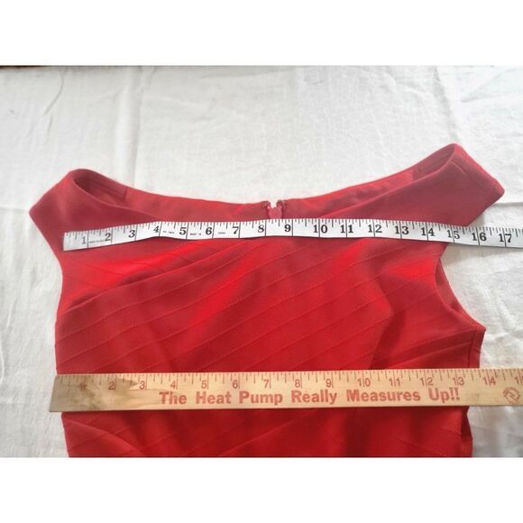 Guess Los Angeles Cocktail Dress Women Sz 2 Midi Red Sleeveless Full Zip - Picture 3 of 6